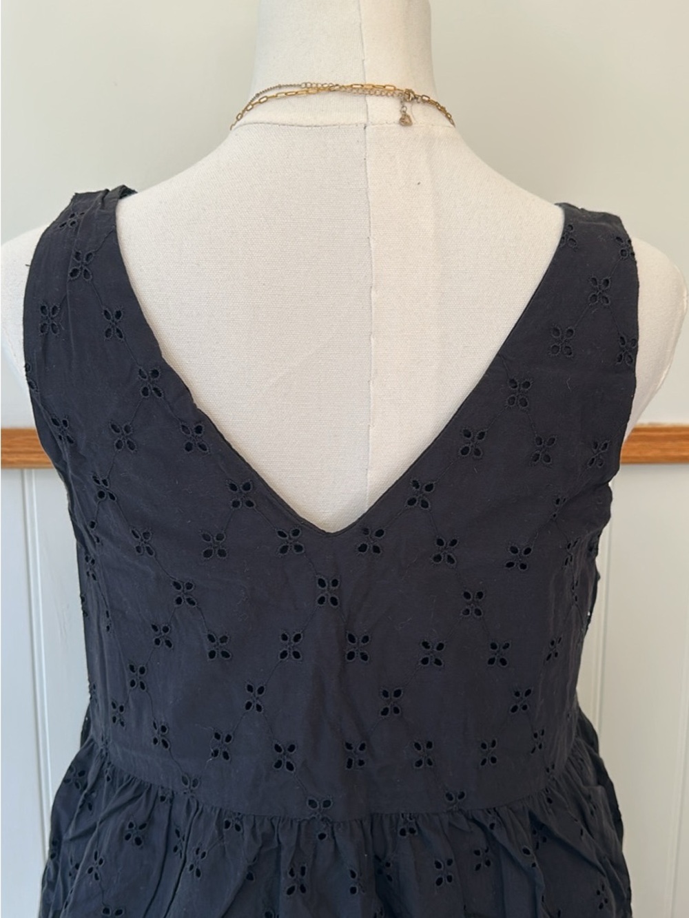 LOFT Black Eyelet Dress – Size Small - Picture 4 of 4